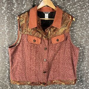Stonebridge Vest Womens X Large Tapestry Patchwork Boho Cowgirl Cottagecore Hipp